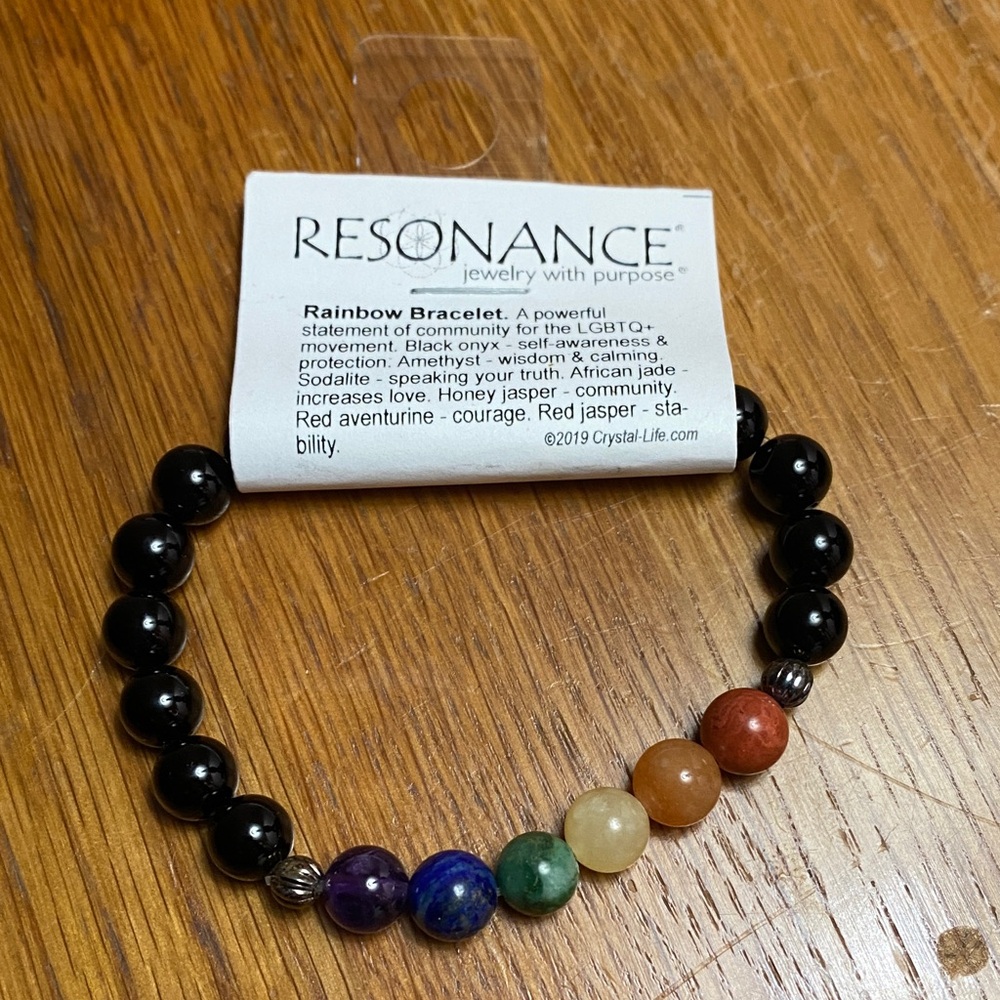 Black and Multicolor Beaded Bracelet